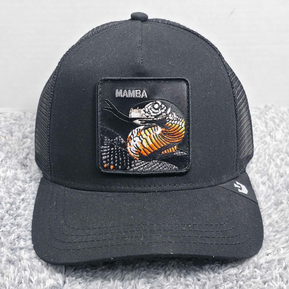 Goorin Bros The Farm Black Mamba Mesh Snapback Trucker Hat Cap NWT 101-1024-YA
